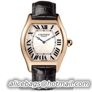 Cartier Tortue Series Fashionable 18kt Rose Gold XL Mens Manual Winding Wristwatch-W1546051