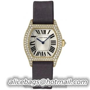 Cartier Tortue Fashionable 18k Yellow Gold Ladies Automatic Wristwatch-WA504831