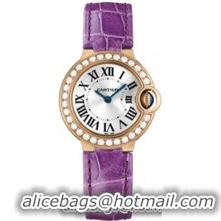 Cartier Ballon Bleu Small Series Beautiful Ladies Swiss Quartz Wristwatch-WE900251