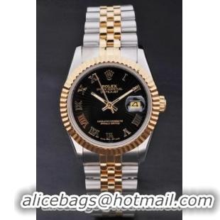 Rolex Datejust Black Stainless Steel 34mm Men Watch-RD3815