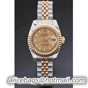 Rolex Datejust Golden Cutwork Women 25mm Watch-RD3770