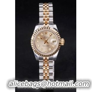 Rolex Datejust Golden Cutwork Women 25mm Watch-RD3773