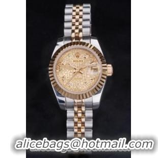 Rolex Datejust Golden 25mm Women Watch-RD3834