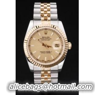 Rolex Datejust Golden Round Cutwork Men Watch-RD2364