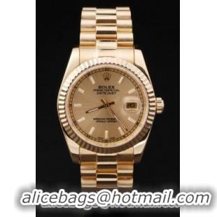 Rolex Datejust Golden Cutwork Stainless Steel Watch-RD2401