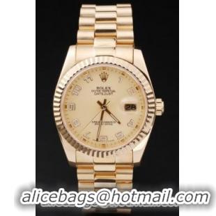 Rolex Datejust Mechanism Golden Surface Men Watch-RD2437