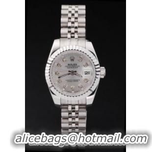 Rolex Datejust Mechanism Silver Cutwork Women Watch-RD2431