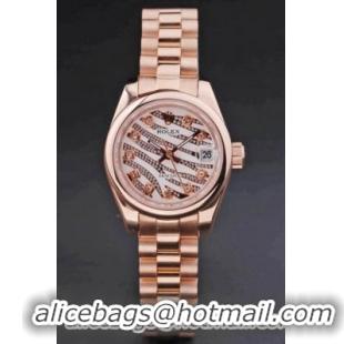 Rolex Datejust Rose Gold Stainless Steel 25mm Watch-RD3766