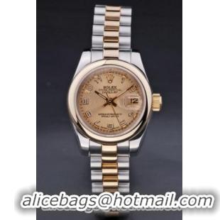 Rolex Datejust Rose Gold Stainless Steel 25mm Watch-RD3789