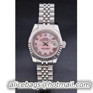 Rolex Datejust Pink Surface Stainless Steel Watch-RD3782