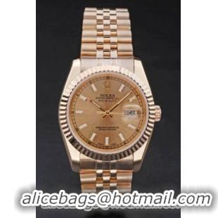 Rolex Datejust Rose Gold 34 mm Men Watch-RD3862