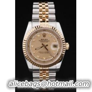 Rolex Datejust Stainless Steel Golden Dial Watch-RD2386