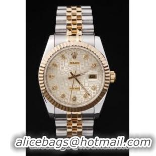 Rolex Datejust Stainless Steel Golden Surface Watch-RD2387