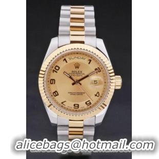 Rolex Day-Date 33mm Golden Surface Cutwork Watch-RD2882