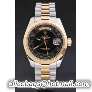 Rolex Day-Date Black&Golden Stainless Steel Watch-RD2876