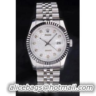 Rolex Datejust White Stainless Steel 33mm Men Watch-RD3816