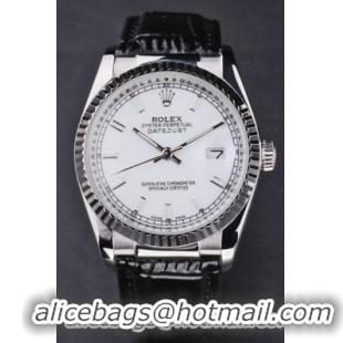 Rolex Datejust White Surface Leather 34mm Men Watch-RD3809