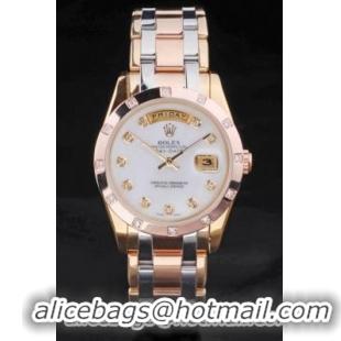 Rolex Day-Date Diamond Cutwork White 37mm Men Watch-RD3840