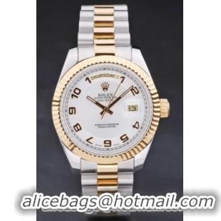 Rolex Day-Date Golden&White Surface Cutwork Watch-RD4025