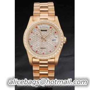 Rolex Day-Date Golden Diamond Cutwork 37mm Men Watch-RD3835