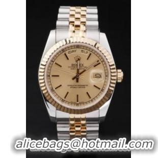 Rolex Day-Date Golden Round Cutwork Watch-RD2443