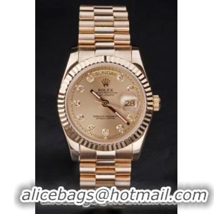 Rolex Day-Date Stainless Steel Golden Surface Watch-RD3828