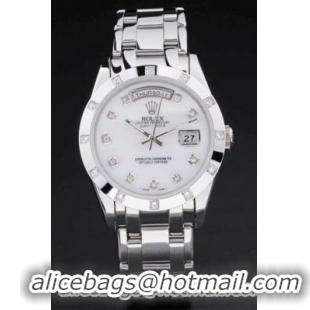 Rolex Day-Date Round Cutwork White Surface Watch-RD3846