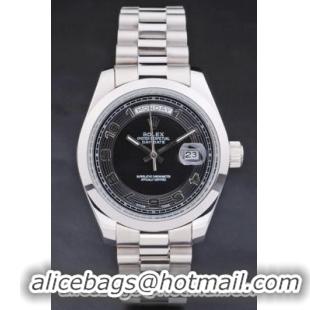 Rolex Day-Date Silver&Black Stainless Steel Watch-RD2905