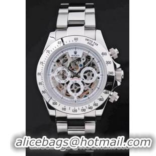 Rolex Daytona Mechanism Stainless Steel White Men Watch-RD3886