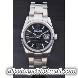 Rolex Perpetual Black Stainless Steel 33mm Men Watch-RP3826