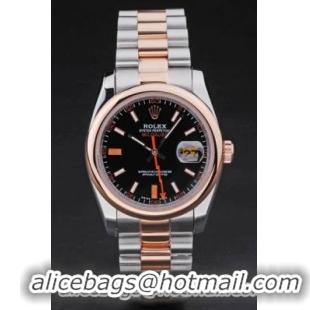 Rolex Milgauss Rose Gold&Black Stainless Steel 34mm Watch-RM3873