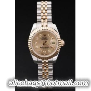 Rolex Datejust Mechanism Golden Surface Cutwork Women Watch-RD24