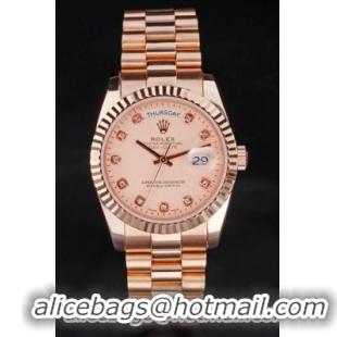 Rolex Day-Date Rose Gold Surface 34mm Men Watch-RD3743