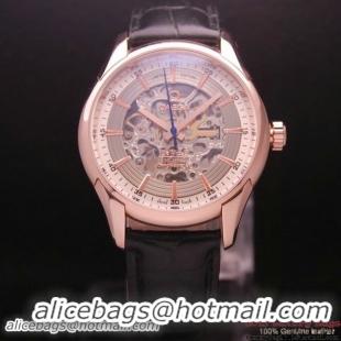 OMEGA DE VILLE Tourbillon Watches Red Gold on Black Leather Strap Om7014