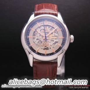 OMEGA DE VILLE Tourbillon Watches Steel on Brown Leather Strap Om7005