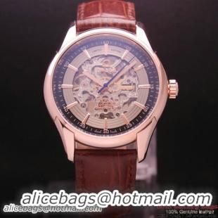 OMEGA DE VILLE Tourbillon Watches Red Gold on Brown Leather Strap Om7015