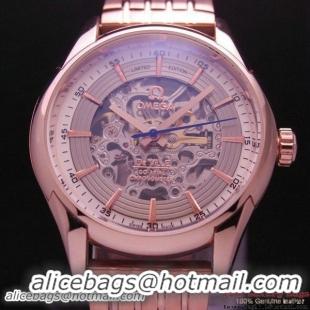 OMEGA DE VILLE Tourbillon Watches Red Gold on Red Gold Steel Strap Om7019