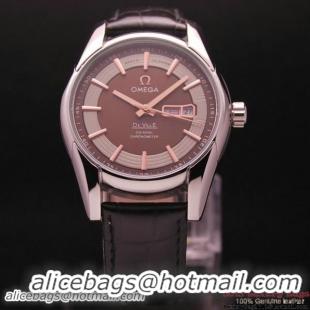 OMEGA DE VILLE HOUR VISION ANNUAL CALENDAR Steel on Black Leather Strap OM77104