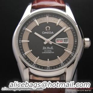 OMEGA DE VILLE HOUR VISION ANNUAL CALENDAR Steel on Brown Leather Strap OM77111