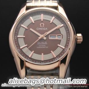 OMEGA DE VILLE HOUR VISION ANNUAL CALENDAR Red Gold on Steel Strap OM77126