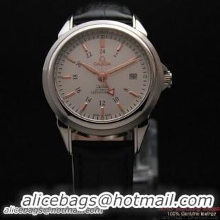 OMEGA DE VILLE Automatic Chronometer Steel on Black Leather Strap OM77217