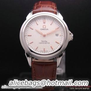 OMEGA DE VILLE Chronometer Steel on Brown Strap OM77301