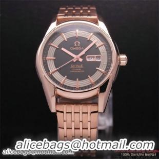 OMEGA DE VILLE HOUR VISION ANNUAL CALENDAR Red Gold on Red Gold Strap OM77130