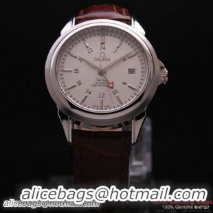 OMEGA DE VILLE Automatic Chronometer Steel on Brown Leather Strap OM77201