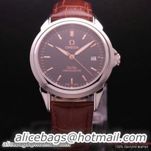 OMEGA DE VILLE Chronometer Steel on Brown Strap OM77303