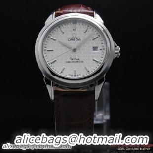 OMEGA DE VILLE Chronometer Steel on Brown Strap OM77305