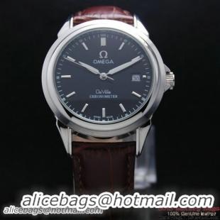 OMEGA DE VILLE Chronometer Steel on Brown Strap OM77307