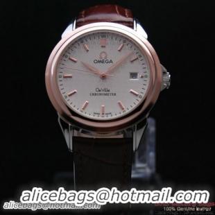 OMEGA DE VILLE Chronometer Red Gold on Brown Leather Strap OM77313