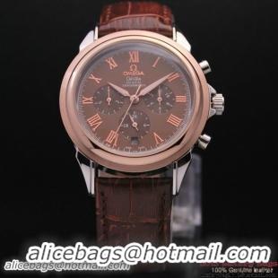 OMEGA DE VILLE CO-AXIAL Chronometer Red Gold on Brown Leather Strap OM77503