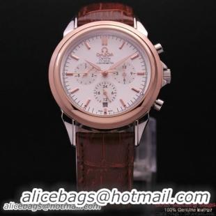 OMEGA DE VILLE CO-AXIAL Chronometer Red Gold on Brown Leather Strap OM77507